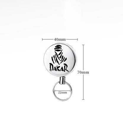 Outdoor equipment high elasticity telescopic steel wire rope keychain anti loss and anti-theft telescopic keychain