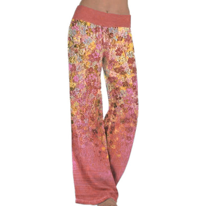 Women's Loose Positioning Printing Yoga Wide Leg Sports Pants For Women