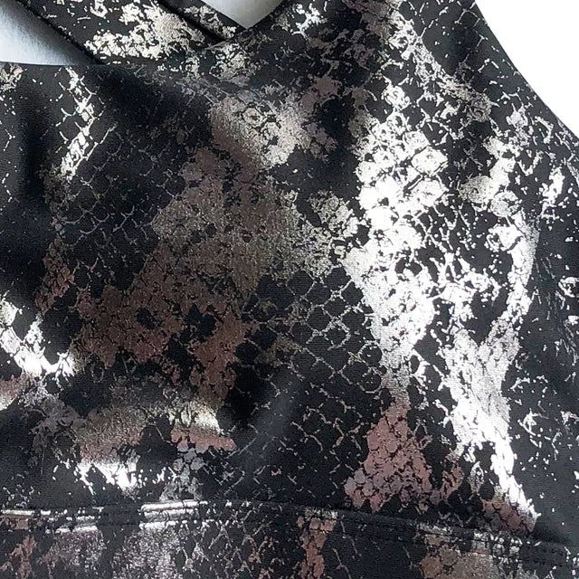 Retro Leggings in Metallic Snake Print