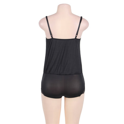 Super Sexy Plus Size Black Romper Women Sexy Night Wear