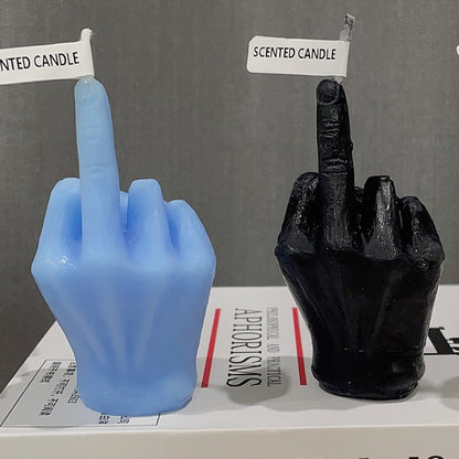 Finger Shaped Vertical Middle Finger Candle Creative Funny Disdain Funk Gesture Aromatherapy Candle