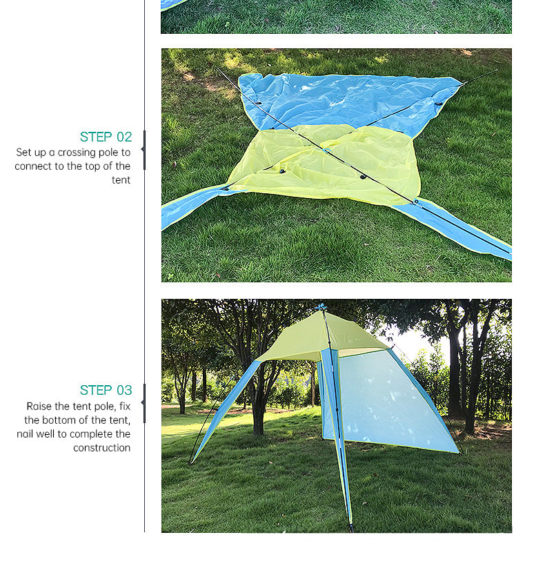 Pop Up Beach Tent Sun Shade Shelter Anti-UV Shelter Fully Automatic Folding Camping Tent