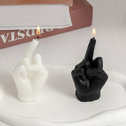 Finger Shaped Vertical Middle Finger Candle Creative Funny Disdain Funk Gesture Aromatherapy Candle