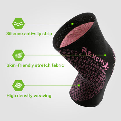 REXCHI Elastic Kneepads Women Protective Gear Knee Pad Patella Brace Support for Basketball Volleyball Running Sports Safety