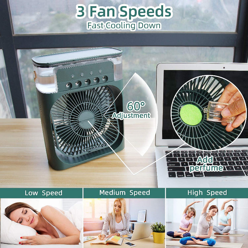 Desktop Electric Fan Air Cooler Water Cooling Spray Fan Portable Air Conditioner USB Humidification Fan Mini Air Humidifier