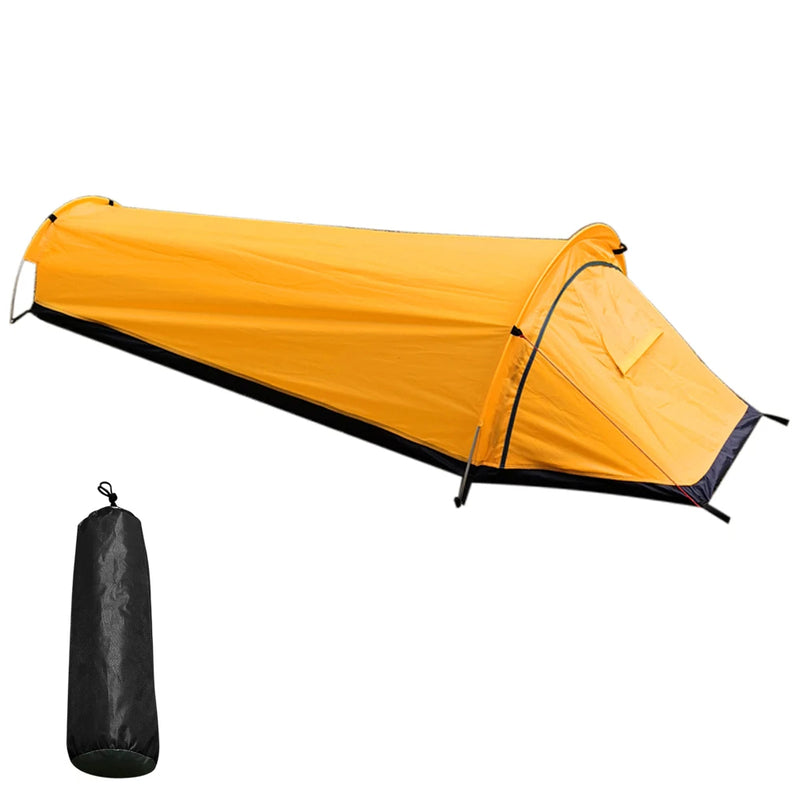 Camping Single Person Tent Ultralight Compact Outdoor Sleeping Bag Tent Larger Space Waterproof Backpacking Tent Cover Hiking