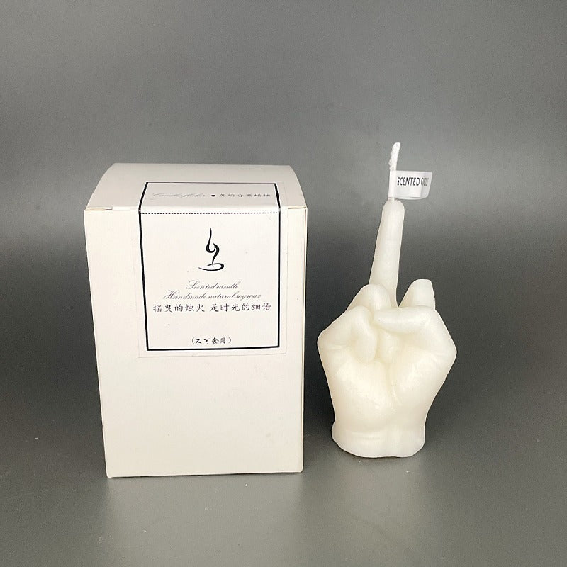 Finger Shaped Vertical Middle Finger Candle Creative Funny Disdain Funk Gesture Aromatherapy Candle