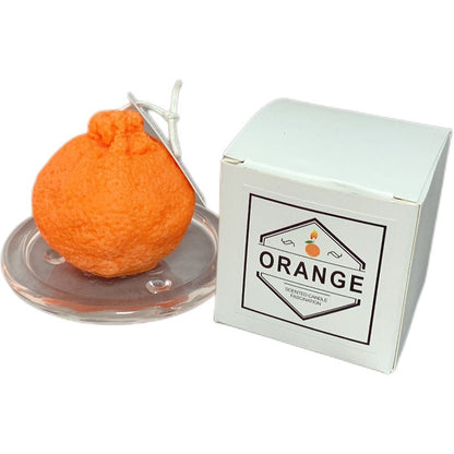 Large Ugly Orange Aromatherapy Candle Handmade with Soybean Wax for Shooting Props with Hand Gift Ins Fruit Orange Candle