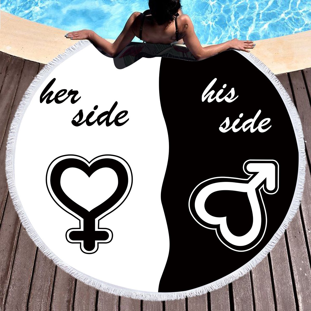 Round Beach Towels Boho Swimwear Bathing  Blanket