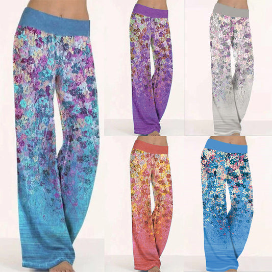 Women's Loose Positioning Printing Yoga Wide Leg Sports Pants For Women