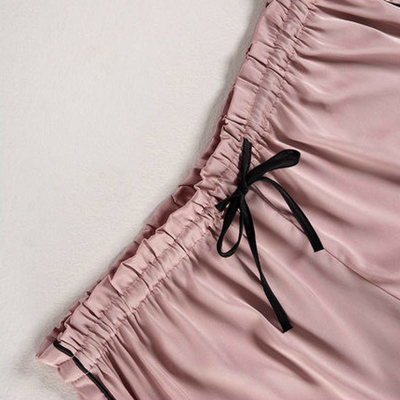 Silk Hearts Collection 2 Piece Black/Pink Sleep Set