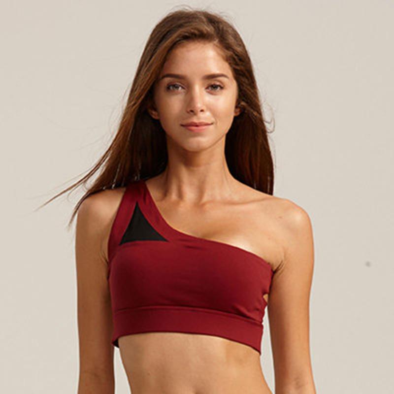 Oblique One Shoulder Sports Bra