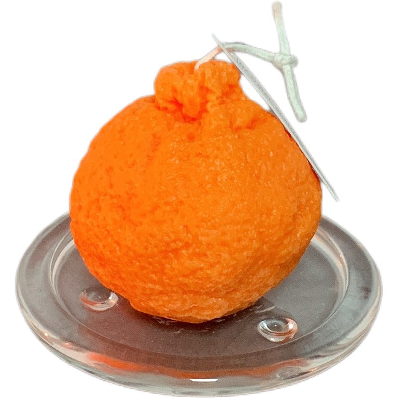 Large Ugly Orange Aromatherapy Candle Handmade with Soybean Wax for Shooting Props with Hand Gift Ins Fruit Orange Candle