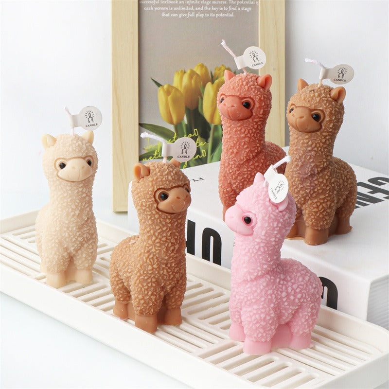 Alpaca silicone mold DIY cute simulated small animal scented candle plaster decorative ornaments