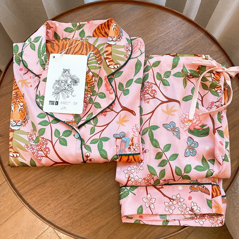 Jungle Tiger Silky Pajamas