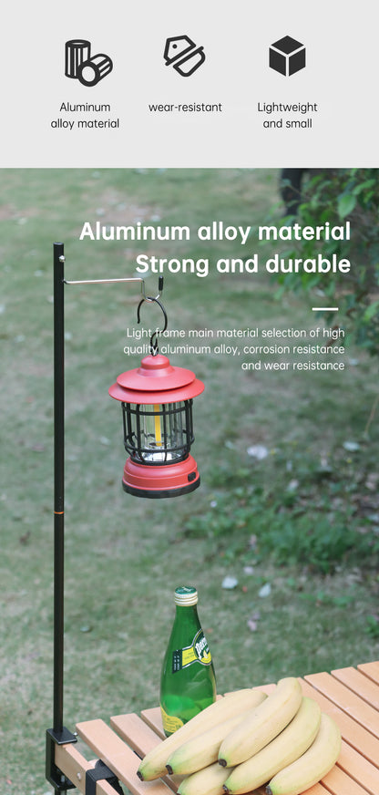 Outdoor Lightweight Aluminum Alloy Portable Camping Lamp Holder Lantern Stand with Storage Bag