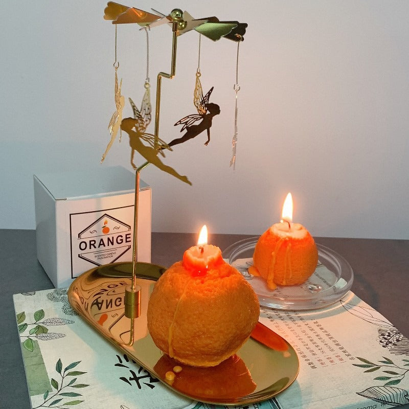 Large Ugly Orange Aromatherapy Candle Handmade with Soybean Wax for Shooting Props with Hand Gift Ins Fruit Orange Candle