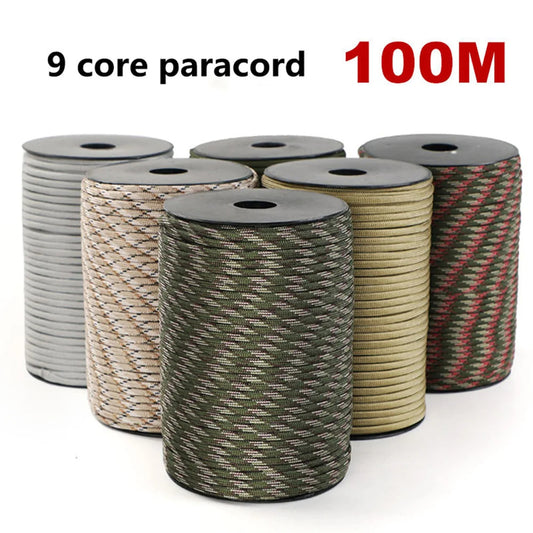 100M Military Standard 9-Core Paracord Rope