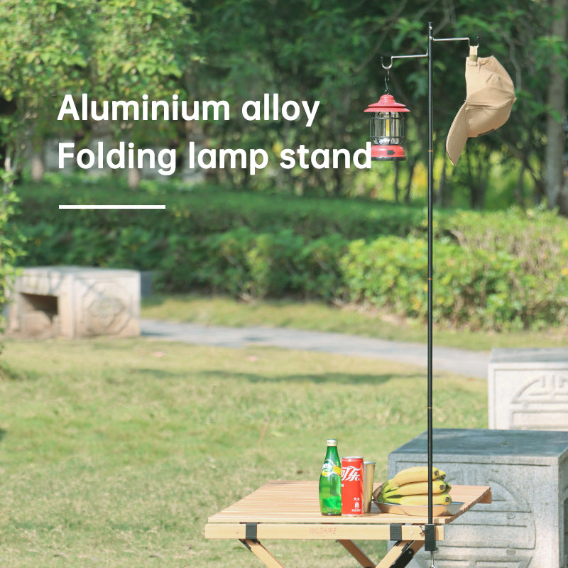 Outdoor Lightweight Aluminum Alloy Portable Camping Lamp Holder Lantern Stand with Storage Bag