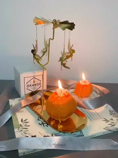 Large Ugly Orange Aromatherapy Candle Handmade with Soybean Wax for Shooting Props with Hand Gift Ins Fruit Orange Candle