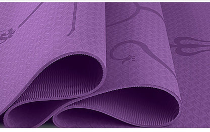 1830*610*6mm TPE Yoga Mat with Position Line Non Slip Carpet Mat For Beginner Environmental Fitness Gymnastics Mats