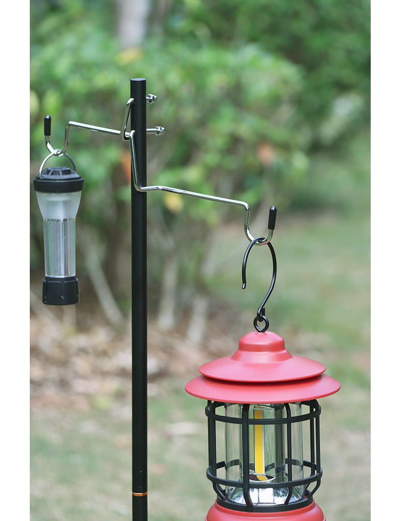 Outdoor Lightweight Aluminum Alloy Portable Camping Lamp Holder Lantern Stand with Storage Bag